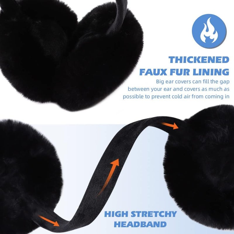 Peecabe Winter Women Earmuffs Faux Fur Girls Ear muffs Warm Unisex Kids Ear Covers Foldable Outdoor Boy Ear Warmers for Women - Image 3